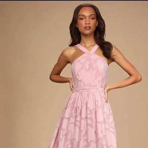 Mauve Pink Floral Maxi Dress